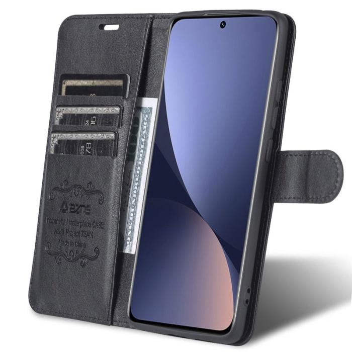 AZNS - AZNS Xiaomi 12 Lite Fodral Äkta läder - Svart