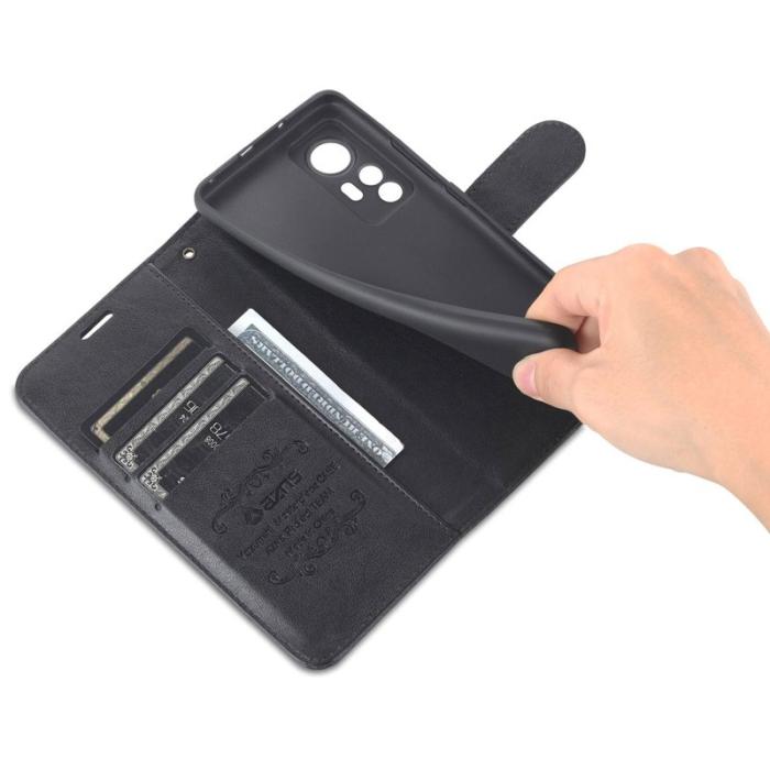 AZNS - AZNS Xiaomi 12 Lite Fodral Äkta läder - Svart
