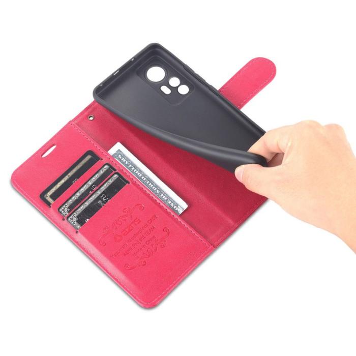 AZNS - AZNS Xiaomi 12 Lite Fodral i Texturerat Läder - Röd