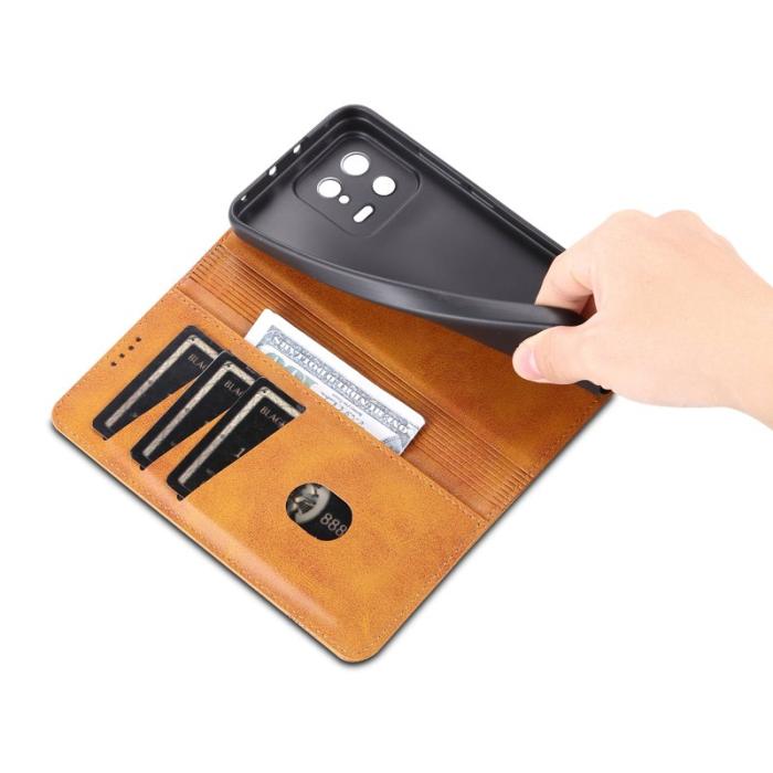 AZNS - AZNS Xiaomi 13 5G Flip Fodral Äkta läder - Brun