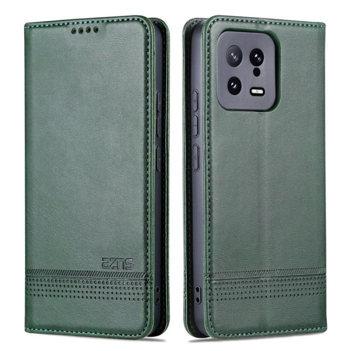AZNS - AZNS Xiaomi 13 5G Flip Fodral Äkta läder - Grön