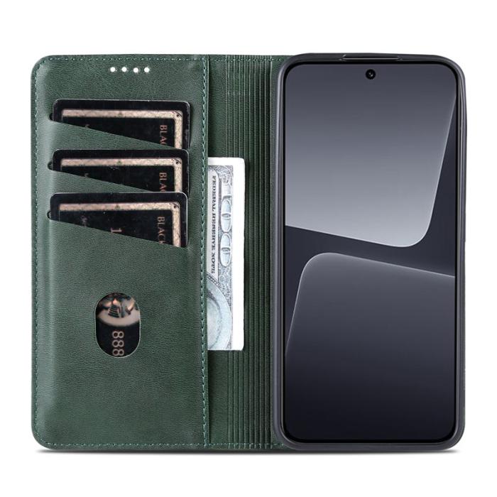 AZNS - AZNS Xiaomi 13 5G Flip Fodral Äkta läder - Grön