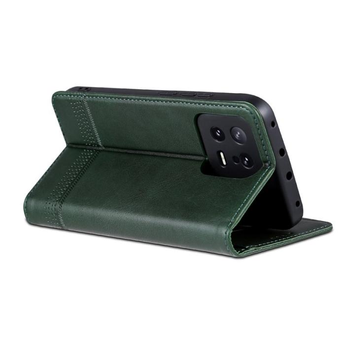 AZNS - AZNS Xiaomi 13 5G Flip Fodral Äkta läder - Grön