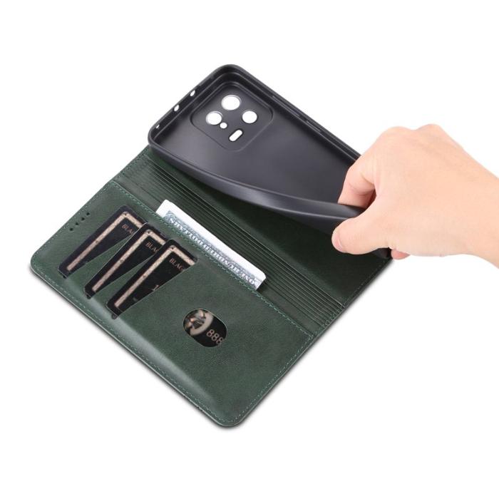 AZNS - AZNS Xiaomi 13 5G Flip Fodral Äkta läder - Grön