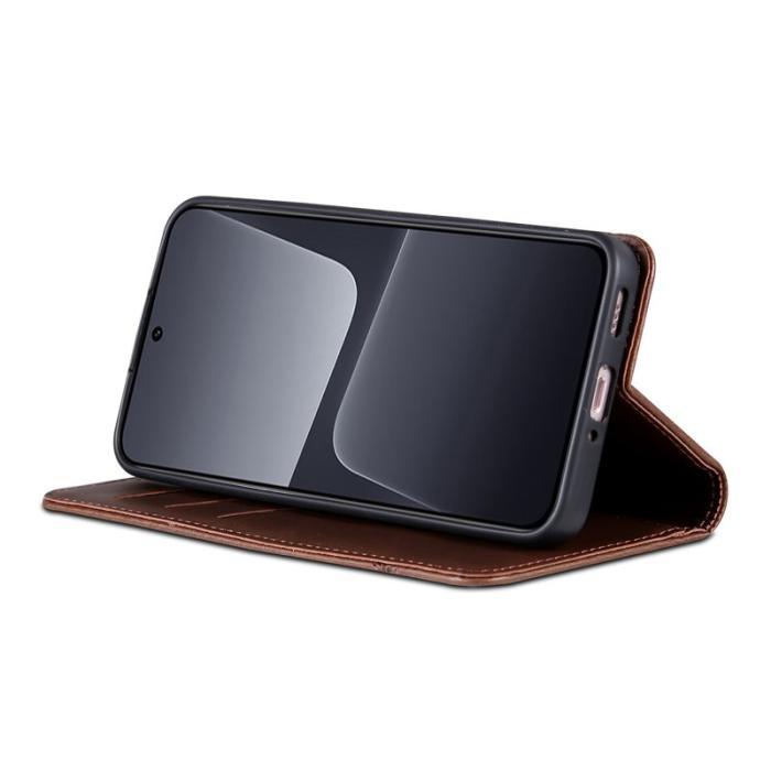 AZNS - AZNS Xiaomi 13 5G Flip Fodral Äkta läder - Kaffe