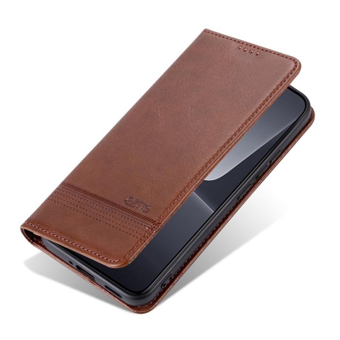 AZNS - AZNS Xiaomi 13 5G Flip Fodral Äkta läder - Kaffe