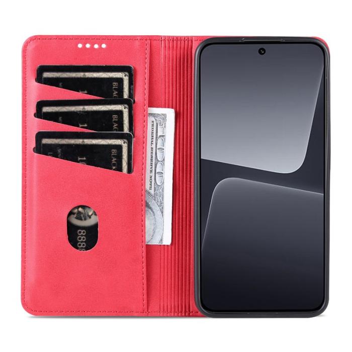 AZNS - AZNS Xiaomi 13 5G Flip Fodral Äkta läder - Röd