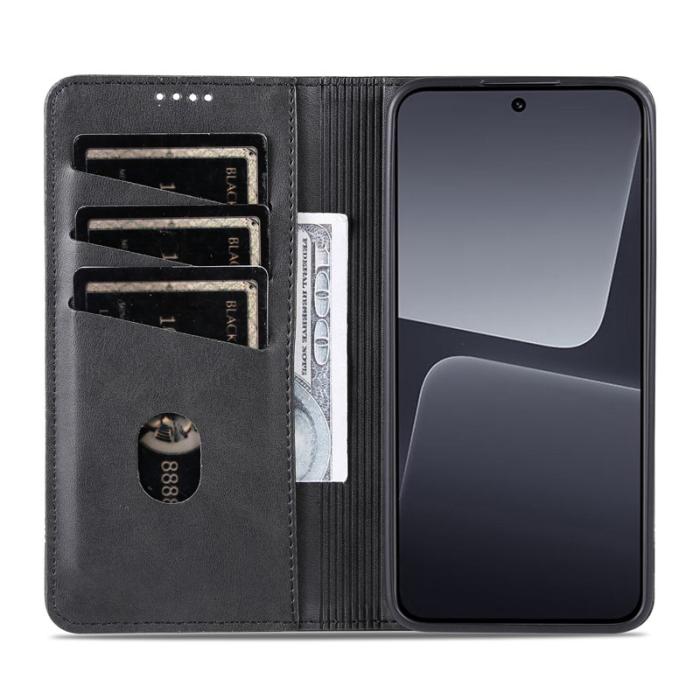 AZNS - AZNS Xiaomi 13 5G Flip Fodral Äkta läder - Svart