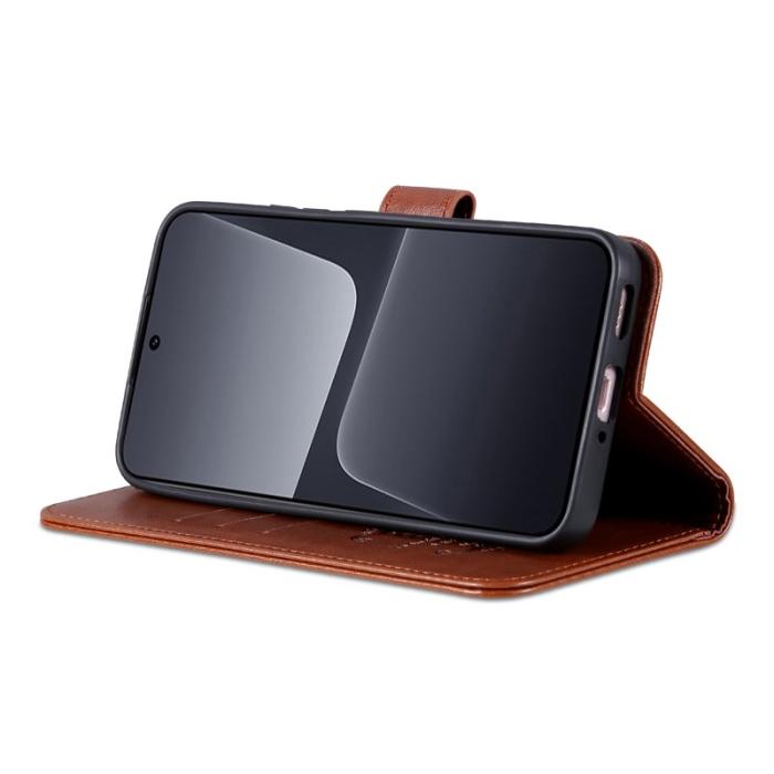 AZNS - AZNS Xiaomi 13 5G Flip Wallet Fodral - Anti-scratch PU Läder - Brun