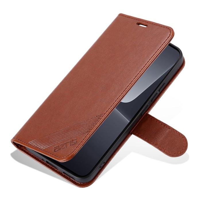 AZNS - AZNS Xiaomi 13 5G Flip Wallet Fodral - Anti-scratch PU Läder - Brun