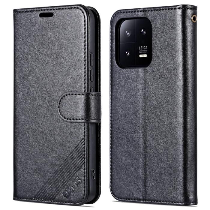 AZNS - AZNS Xiaomi 13 5G Flip Wallet Fodral - Anti-scratch PU Läder - Svart