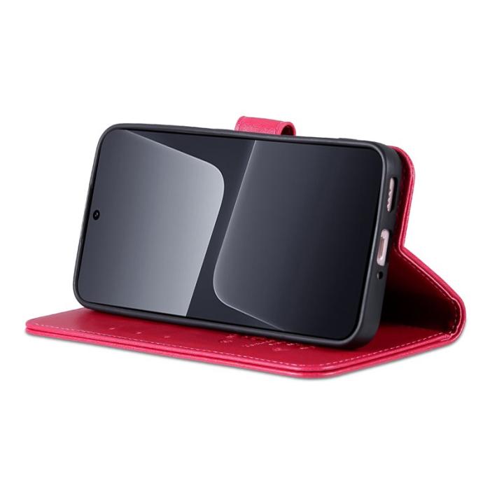 AZNS - AZNS Xiaomi 13 5G Flip Wallet Fodral - PU Läder - Röd