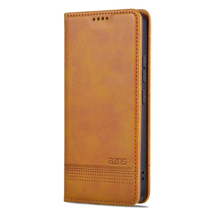 AZNS - AZNS Xiaomi 14 Fodral Anti-Scratch Ställ Wallet - Äkta läder - Brun