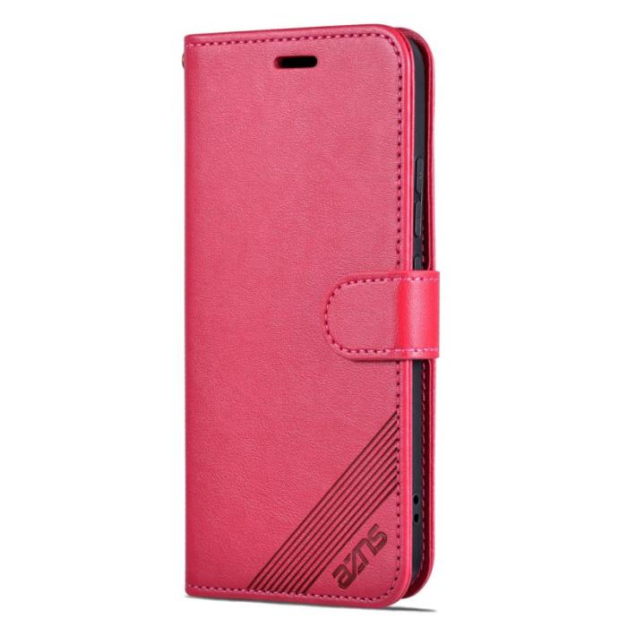 AZNS - AZNS Xiaomi 14 Fodral Anti-scratch Wallet TPU + PU Läder - Röd