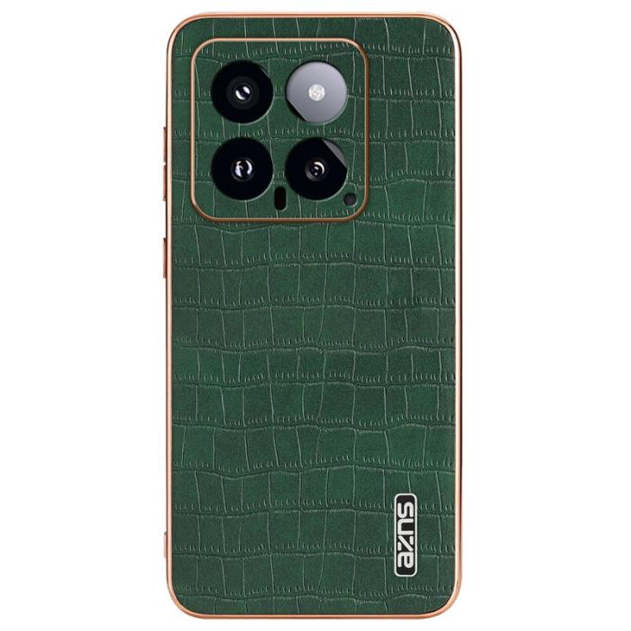 AZNS - AZNS Xiaomi 14 Fodral PU Läder Klassisk Krokodilmönster - Grön