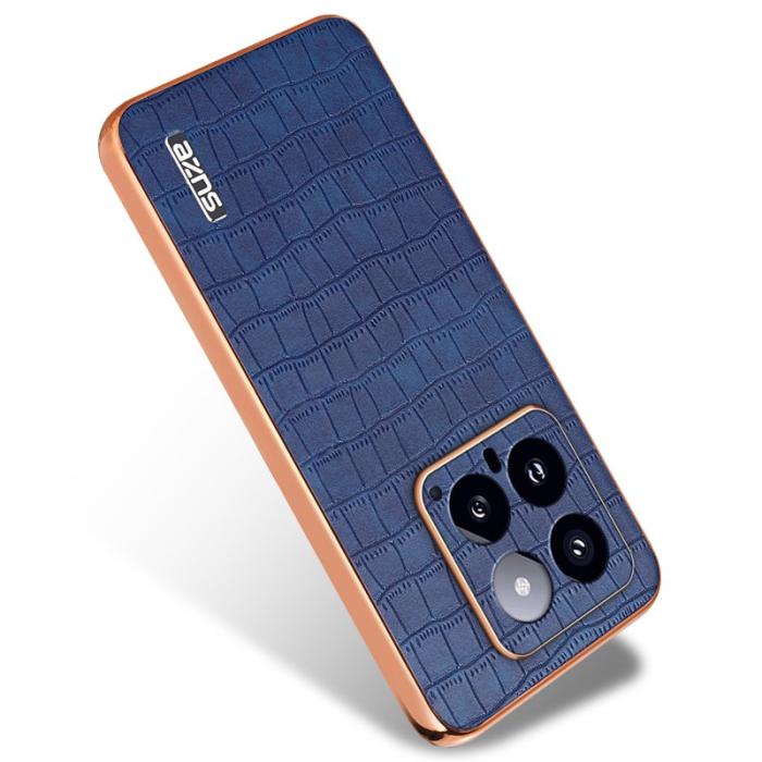 AZNS - AZNS Xiaomi 14 Fodral PU Läder Krokodilmönster - Blå