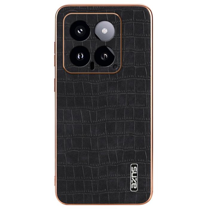 AZNS - AZNS Xiaomi 14 Fodral PU Läder Krokodilmönster - Svart