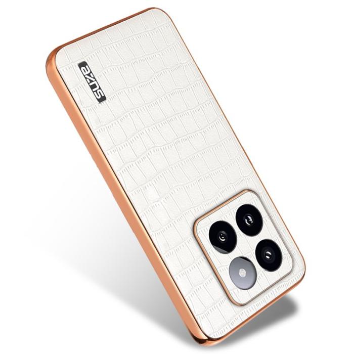 AZNS - AZNS Xiaomi 14 Pro Fodral Äkta läder + TPU - Vit
