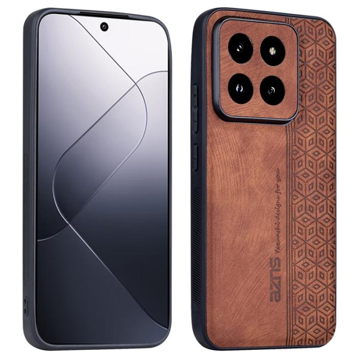 AZNS - AZNS Xiaomi 14 Pro Fodral PU Läder - Non-Slip - Brun