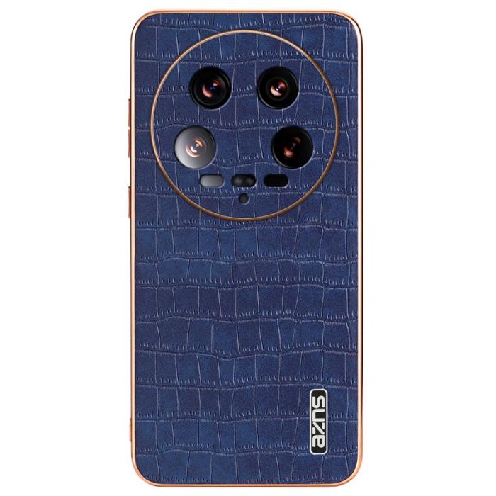 AZNS - AZNS Xiaomi 14 Ultra Fodral Äkta läder - Krokodilmönster - Blå