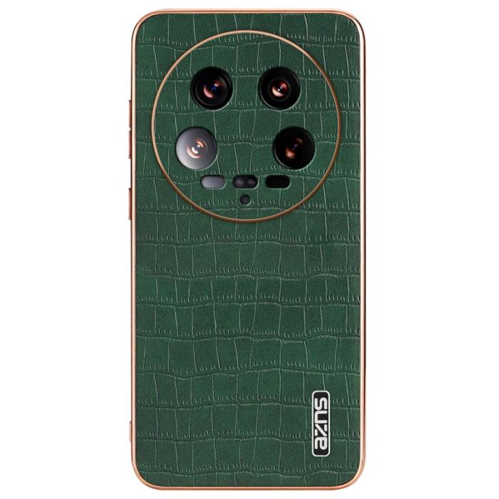 AZNS - AZNS Xiaomi 14 Ultra Fodral Äkta läder - Krokodilmönster - Grön