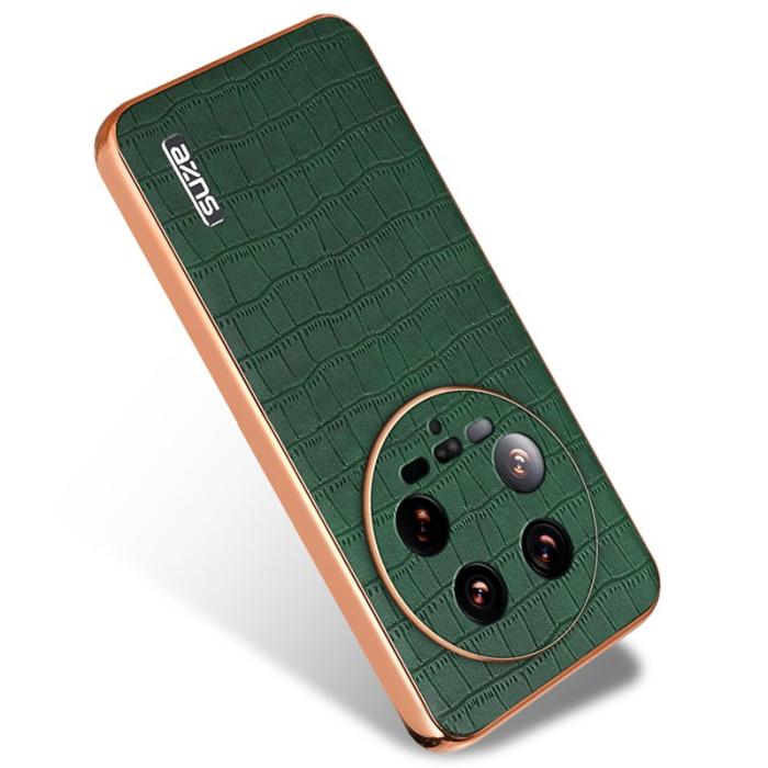 AZNS - AZNS Xiaomi 14 Ultra Fodral Äkta läder - Krokodilmönster - Grön