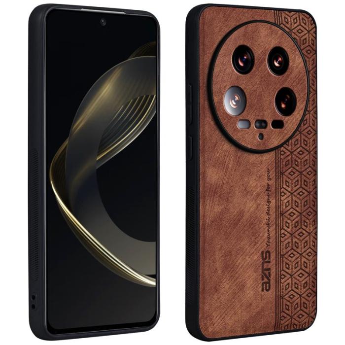 AZNS - AZNS Xiaomi 14 Ultra Fodral Äkta läder + TPU - Brun