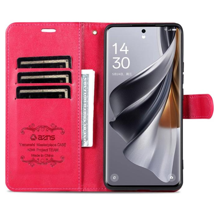 AZNS - AZNS Xiaomi 14 Ultra Fodral Ställ Wallet Stötsäker Läder - Röd