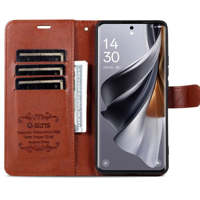 AZNS - AZNS Xiaomi 14 Ultra Fodral Stand Wallet Äkta läder - Brun