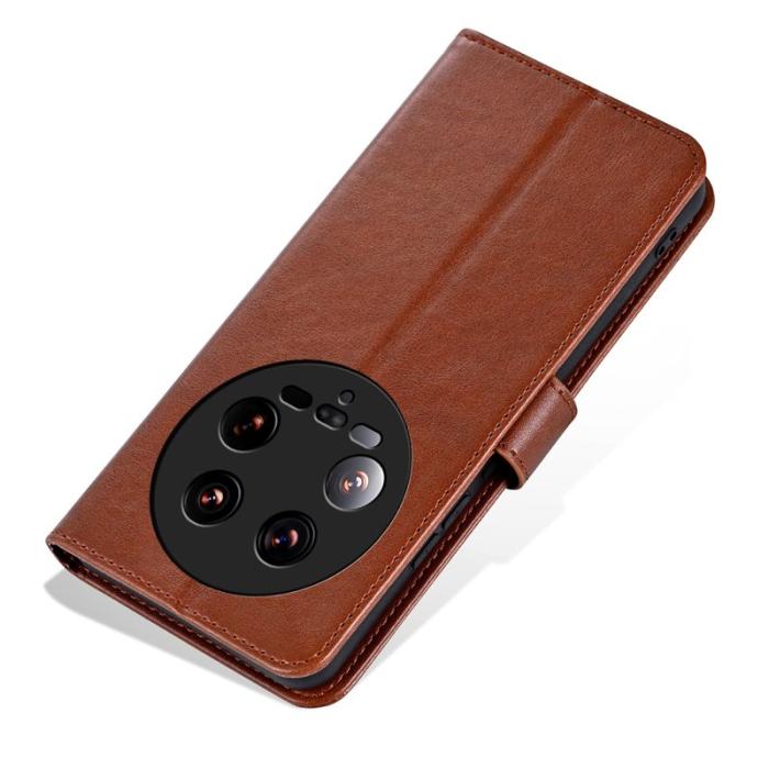 AZNS - AZNS Xiaomi 14 Ultra Fodral Stand Wallet Äkta läder - Brun