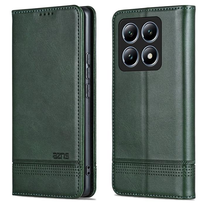 AZNS - AZNS Xiaomi 14T Fodral Äkta läder Plånboksfodral - Grön