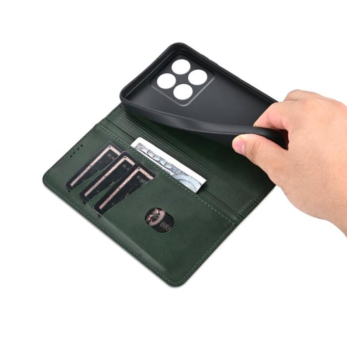 AZNS - AZNS Xiaomi 14T Fodral Äkta läder Plånboksfodral - Grön