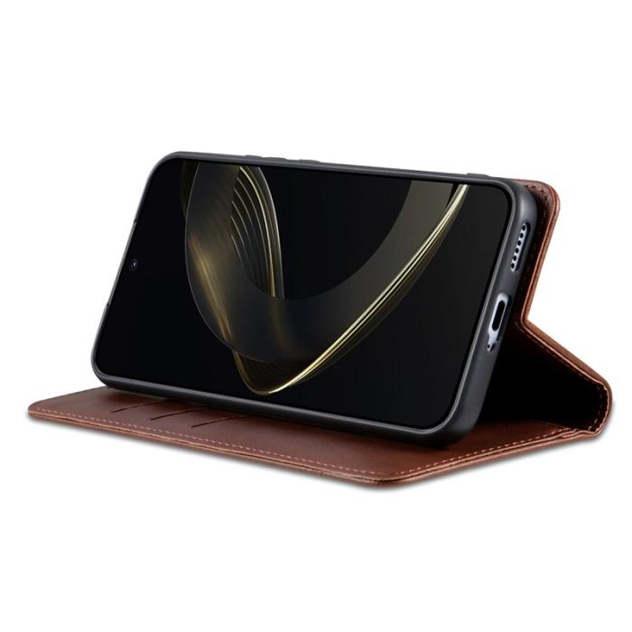 AZNS - AZNS Xiaomi 14T Fodral Äkta läder Plånboksfodral - Kaffe