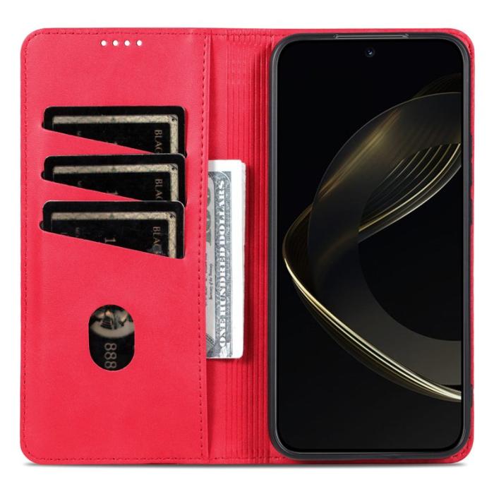 AZNS - AZNS Xiaomi 14T Fodral Äkta läder Plånboksfodral - Röd