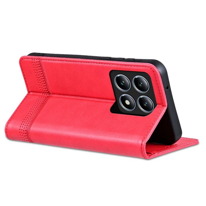 AZNS - AZNS Xiaomi 14T Fodral Äkta läder Plånboksfodral - Röd