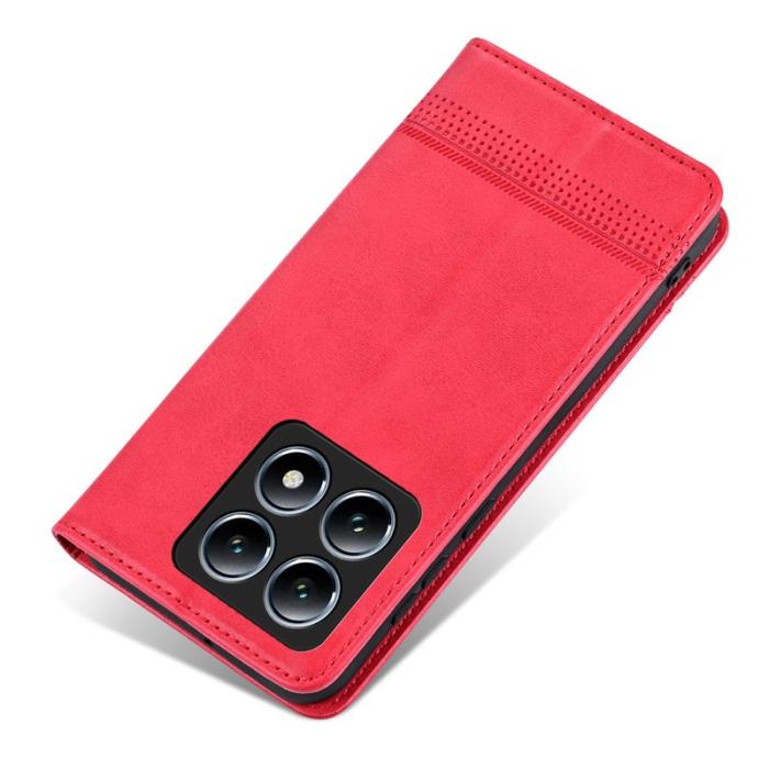 AZNS - AZNS Xiaomi 14T Fodral Äkta läder Plånboksfodral - Röd