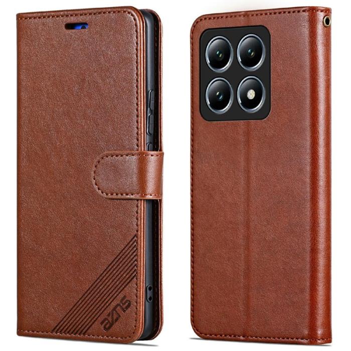 AZNS - AZNS Xiaomi 14T Fodral Anti-Scratch PU Läder - Brun