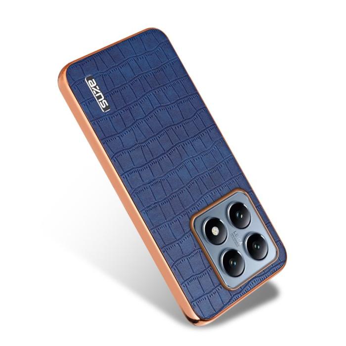 AZNS - AZNS Xiaomi 14T Fodral Electroplating Krokodil PU+TPU - Blå
