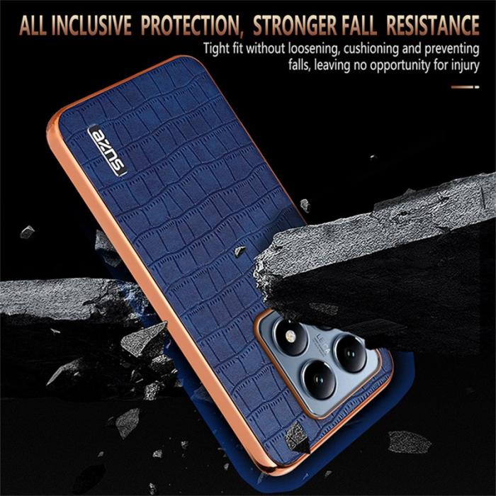 AZNS - AZNS Xiaomi 14T Fodral Electroplating Krokodil PU+TPU - Brun