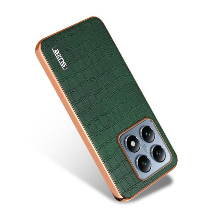 AZNS - AZNS Xiaomi 14T Fodral Electroplating Krokodil PU+TPU - Grön