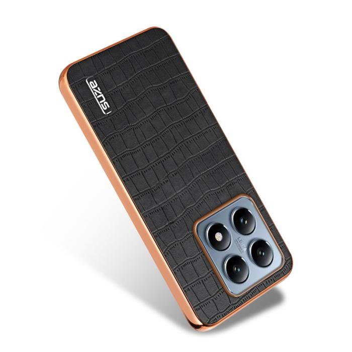 AZNS - AZNS Xiaomi 14T Fodral Electroplating Krokodil PU+TPU - Svart