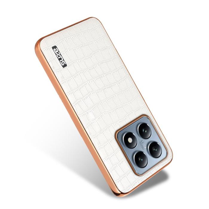 AZNS - AZNS Xiaomi 14T Fodral Electroplating Krokodil PU+TPU - Vit