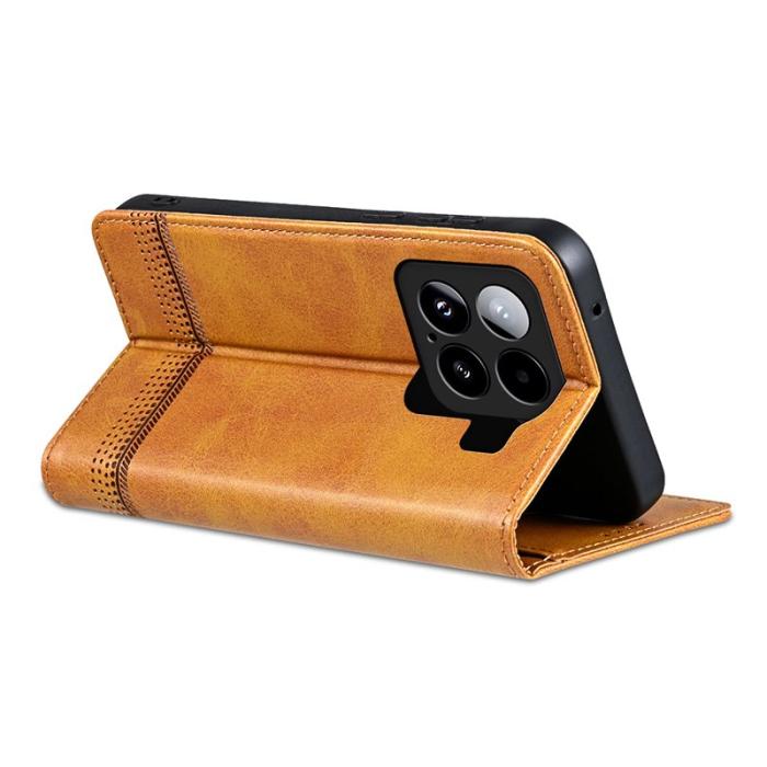 AZNS - AZNS Xiaomi 15 Fodral Äkta läder Plånboksfodral - Brun