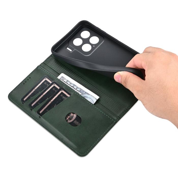 AZNS - AZNS Xiaomi 15 Fodral Äkta läder Plånboksfodral - Grön