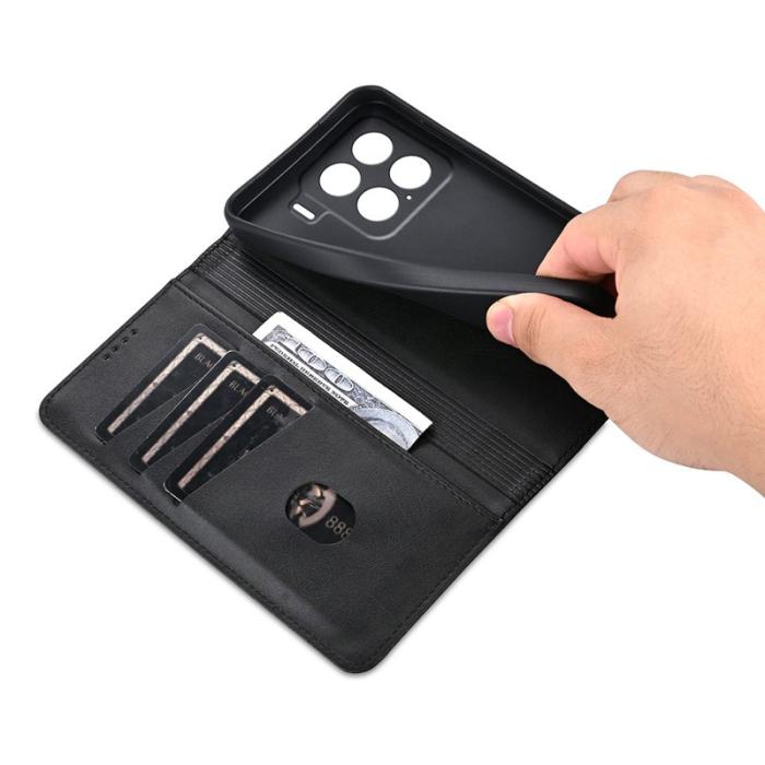 AZNS - AZNS Xiaomi 15 Fodral Äkta läder Plånboksfodral - Svart