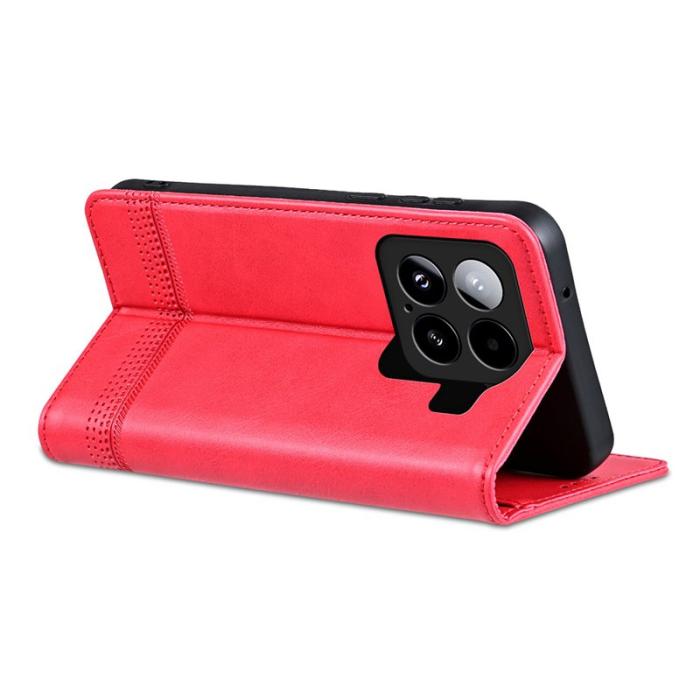 AZNS - AZNS Xiaomi 15 Fodral - Äkta läder - Röd