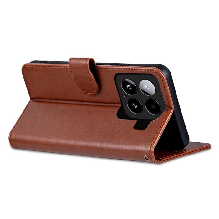 AZNS - AZNS Xiaomi 15 Fodral Anti-Scratch PU Läder - Brun