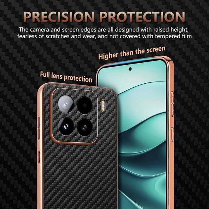 AZNS - AZNS Xiaomi 15 Fodral - Electroplating Carbon Fiber PU+TPU - Blå
