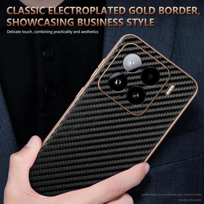 AZNS - AZNS Xiaomi 15 Fodral - Electroplating Carbon Fiber PU+TPU - Brun