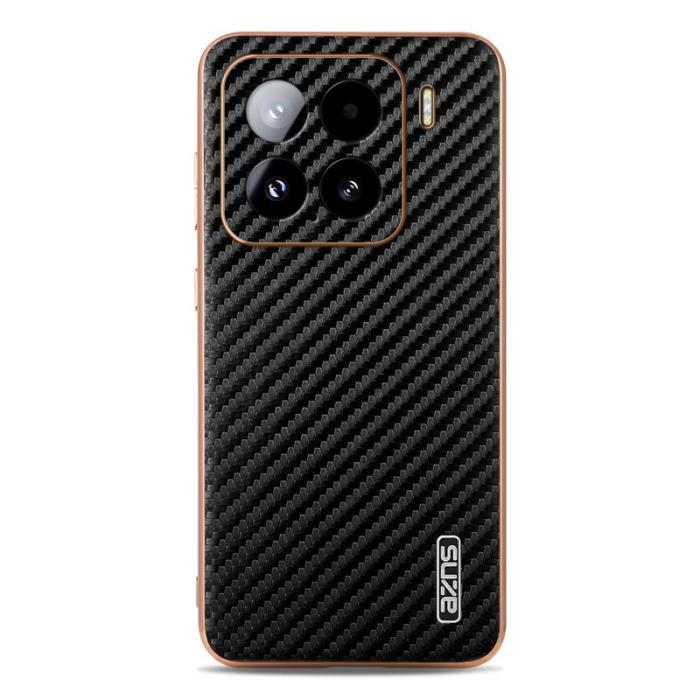 AZNS - AZNS Xiaomi 15 Fodral - Electroplating Carbon Fiber PU+TPU - Svart